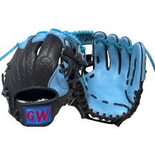 11.5 Inch Ice Cream Softball Gloves Black and Blue Kip Leather Baseball Glove