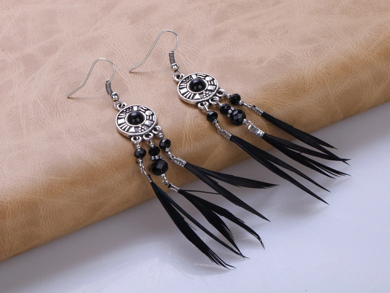 Black Feather Earrings