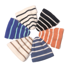 Striped Color Block Knitted Sports Beanie