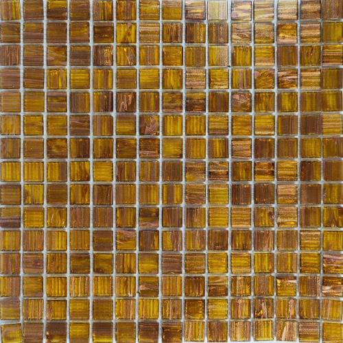 Gold line Amber brown classical glass mosaic tiles