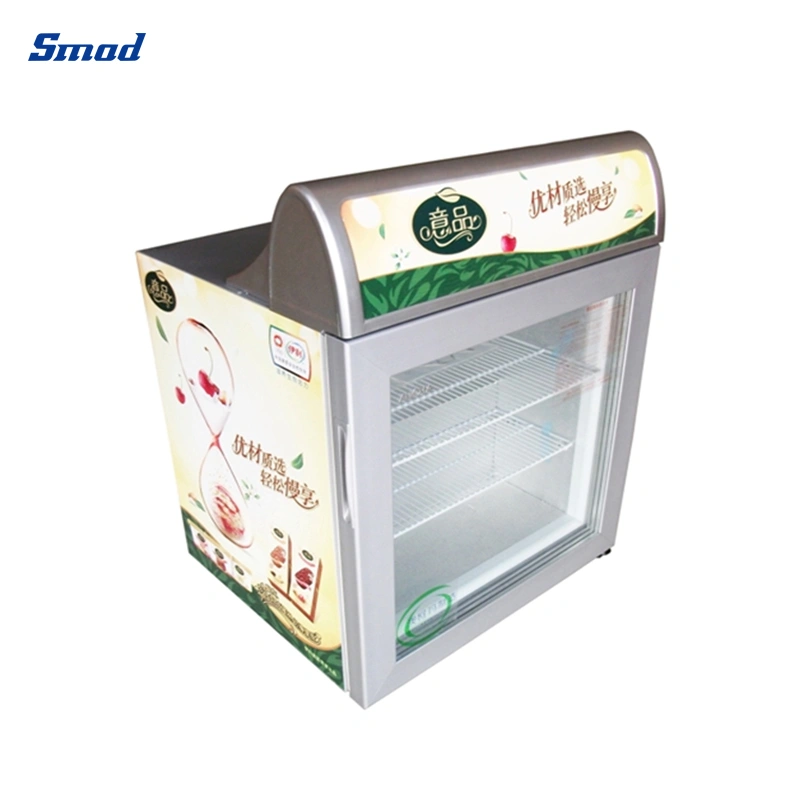 Small Upright Glass Door Ice Cream Display Showcase Freezer