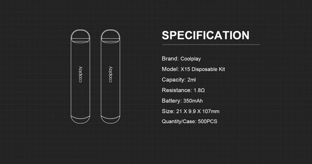 Best Seller E Cigarette Air Coolplay X15 500 Puff Plus Vape Easy to Carry Disposable Vape No Ash Electronic Cigarette Vape Pen Indoor E Cigarette