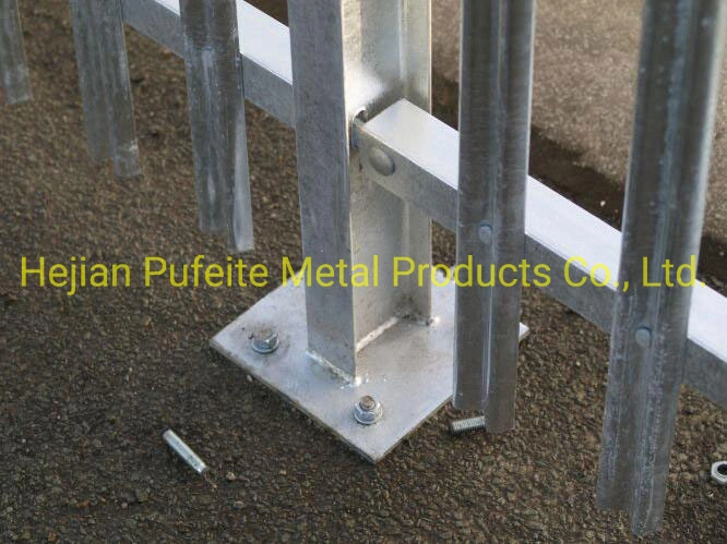 Hot Dipped Galvanized W Pale Palisade Fence with Ipe Post.