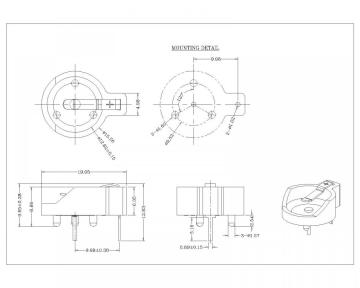 DUAL 12mm PC BATTERY HOLDER FOR CR1212 CR1216