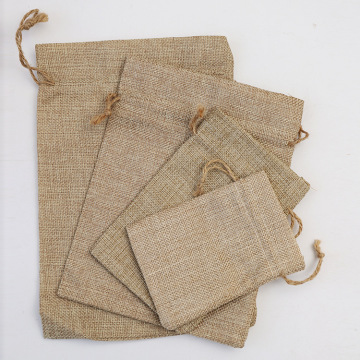 Jute Burlap Drawstring Gift Bags - Wedding & Party Favor Pouches