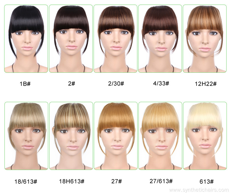 Synthetic Straight Front Neat Fringe Clip In Bangs