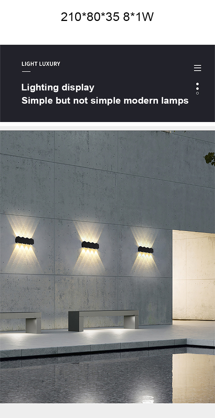 Aluminum Waterproof IP65 Wall Light LED Outdoor Wall Lamps Bedside Decoration Lighting Wall Lamp