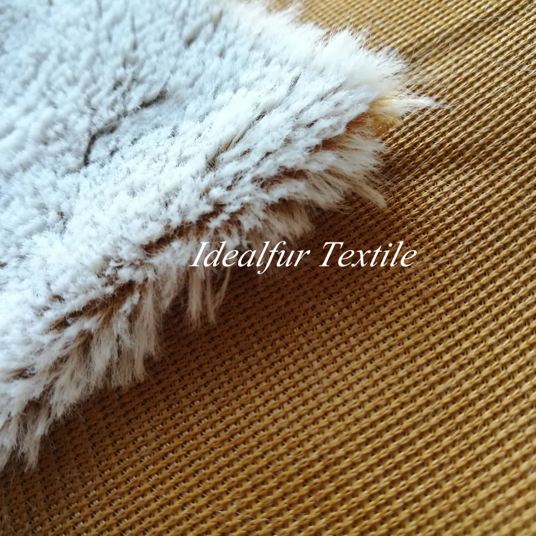 White Tip-Dyed Rabbit Fake Fur Fabric