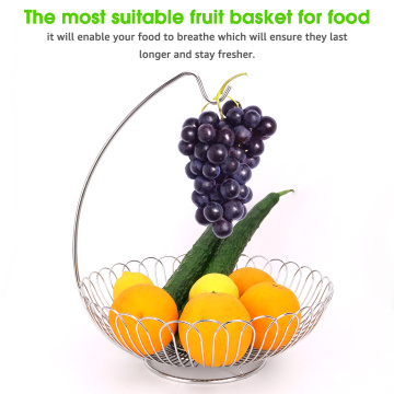 Stainless Steel Fruit Basket with Banana Holder