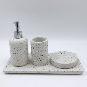 2020 neues Design Terrazzo suchen Zement Günstige Badzubehör Set