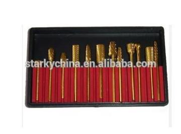 Cylinder Bit Carbide Electric Nail File Drill Bit for Nail Art Golden Color