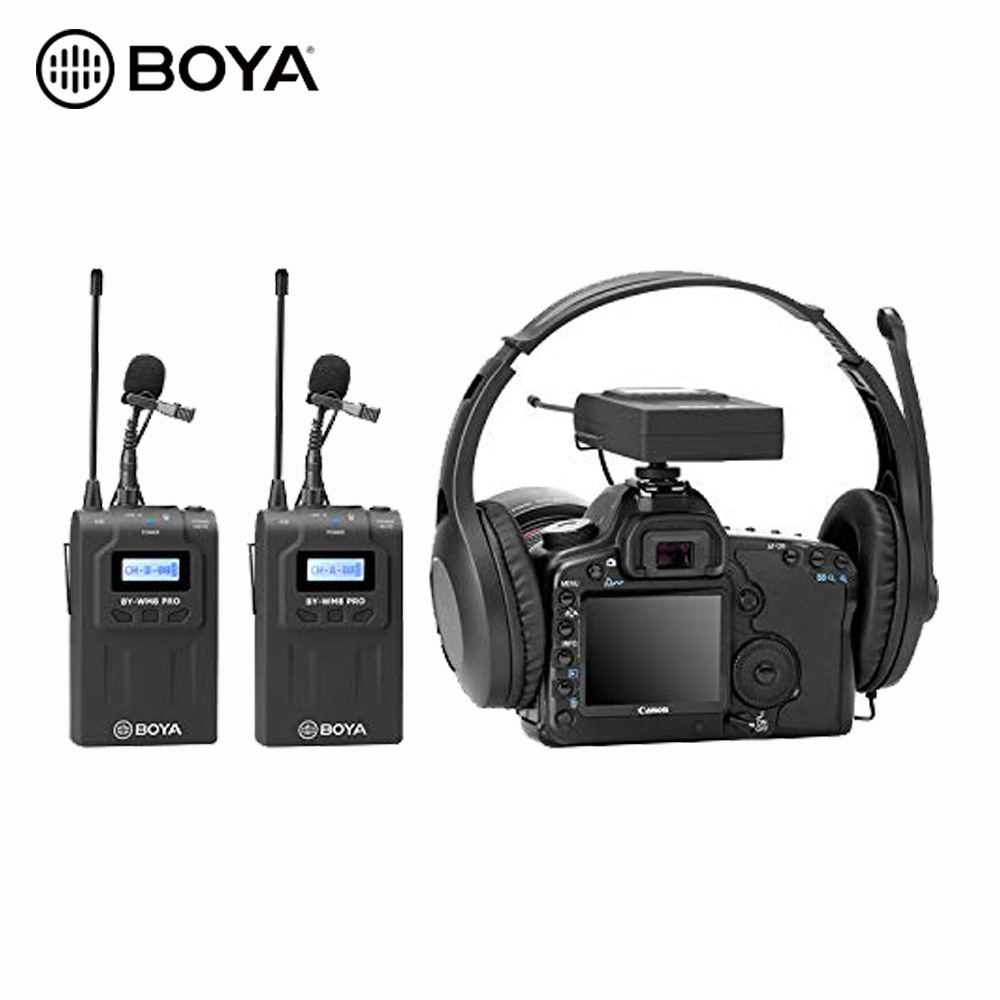 High Quality BOYA BY-WM8 Pro Upgraded UHF Dual-Channel Wireless Microphone System