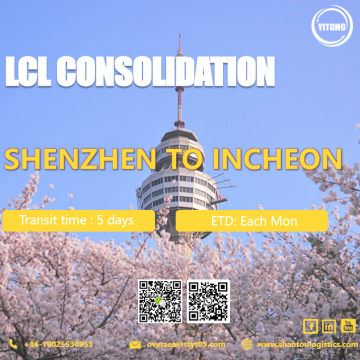 LCL Shipping international de Shenzhen à Incheon en Corée du Sud