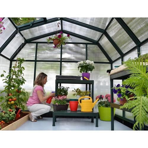 Aluminum frame greenhouse with pc roof glass garden