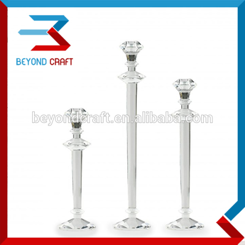 Crystal Pillar Tall Glass Candle Holders Crystal Candlesticks for wedding