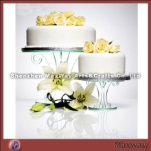 Elegant 2 layer crystal PMMA wedding cupcake stand