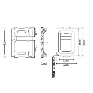 880nm LED 2835 2-Chips SMD IR LED 0.6W