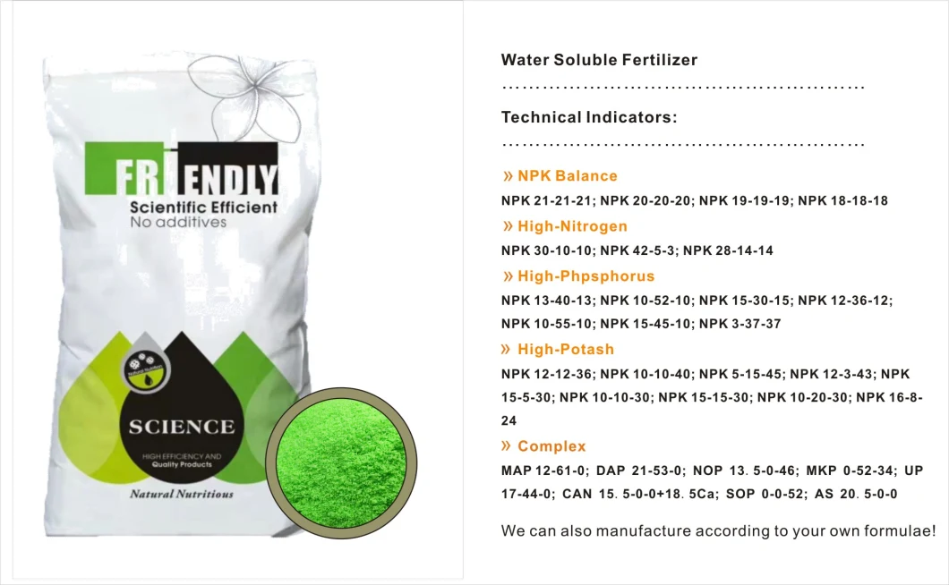 Full Nutrition Balance Water Soluble Fertilizer NPK 20-20-20 NPK 19-19-19