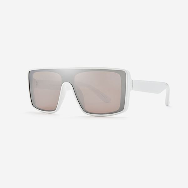 Oversize retro modern disco square flat lens 