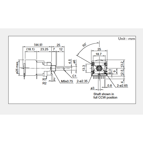 RK168 Series Rotating potentiometer