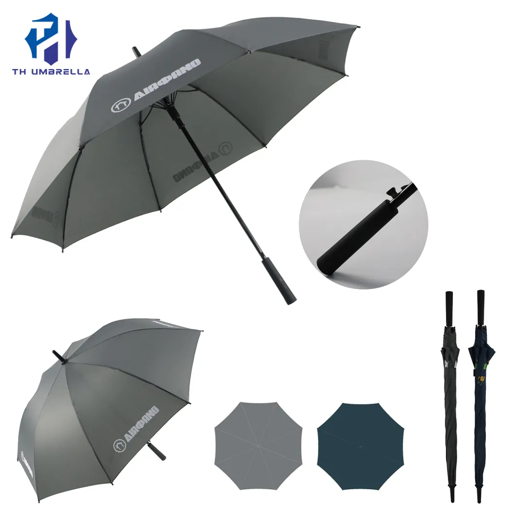 Promotional Straight Manual Open Outdoor Rain Gift Umbrella with Logo Prints