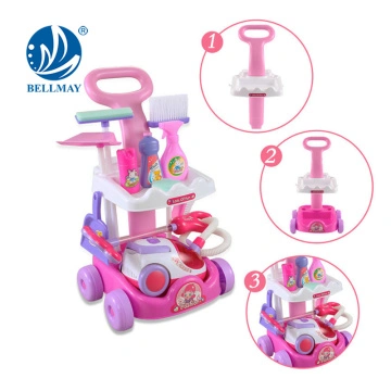carrito de limpieza con aspirador de juguete