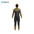 Seaskin Men 5/4mm Wetsuit dengan kap untuk berselancar