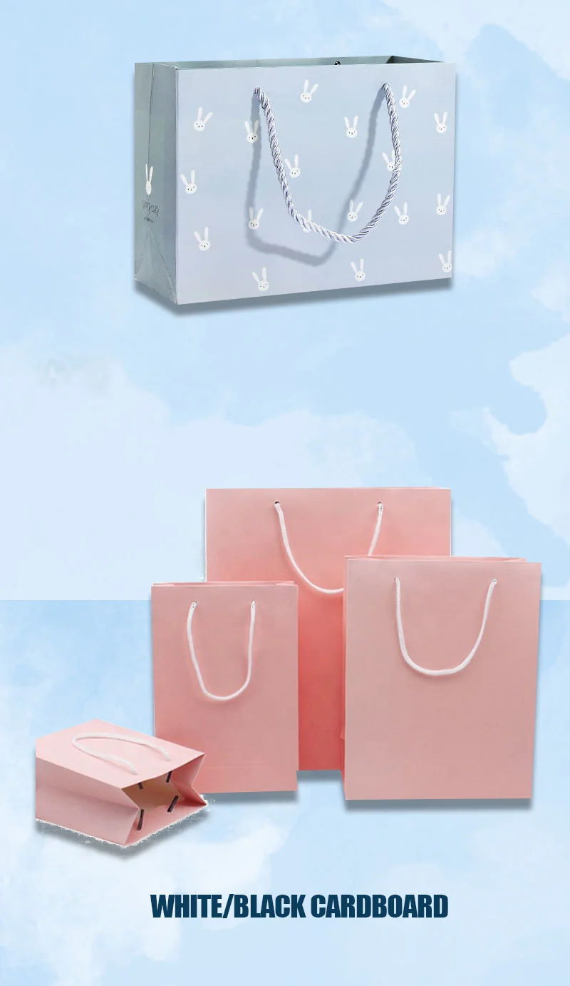 Retail Custom Logo Clothing Packaging White Paper Shopping Bag Gift Paper Bag with Handles