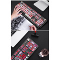 Retro Red Colorful Wireless Keyboard Mouse and Combos