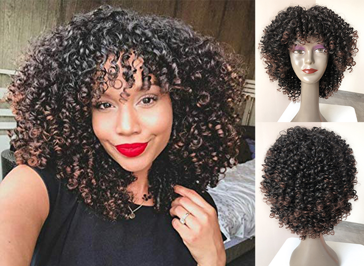 Hot Selling Cheap Synthetic Hair Wig hair straight short for black women curly headband wig for sale kinky natural afro wigs