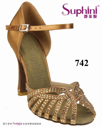 Suphini Women High Heels Latin Shoes Nude