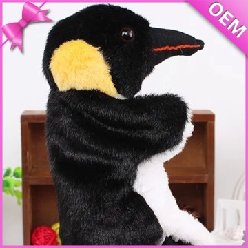 stuffed christmas penguin toy,penguin plush hand puppet