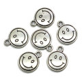 Groothandel 100 Stks Plated Lachend Gezicht Charms Ronde Hanger Ketting DIY Craft Sieraden Versiering Accessoires: