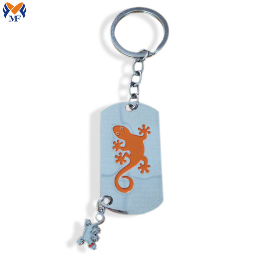 Custom metal dog tag keychain