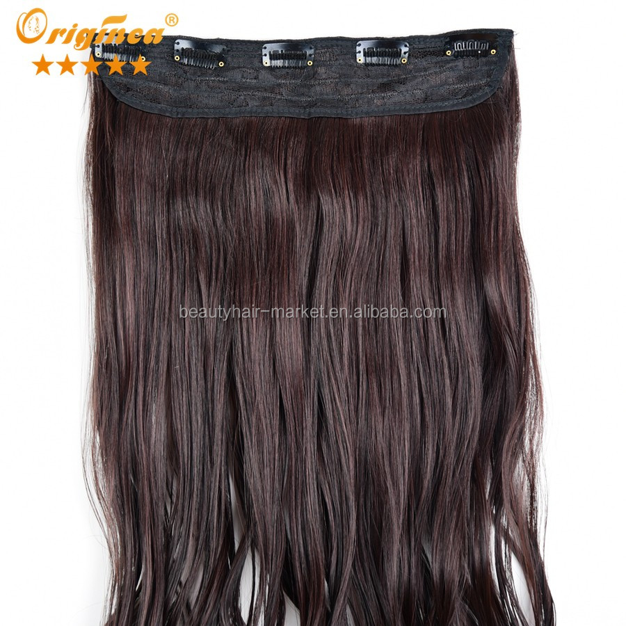 2016 new design no shed different synthetic hair weaves on clips mix color #2 #33