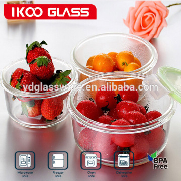 Transparent no stains long time freshness preservation cheap glass microwave crisper box