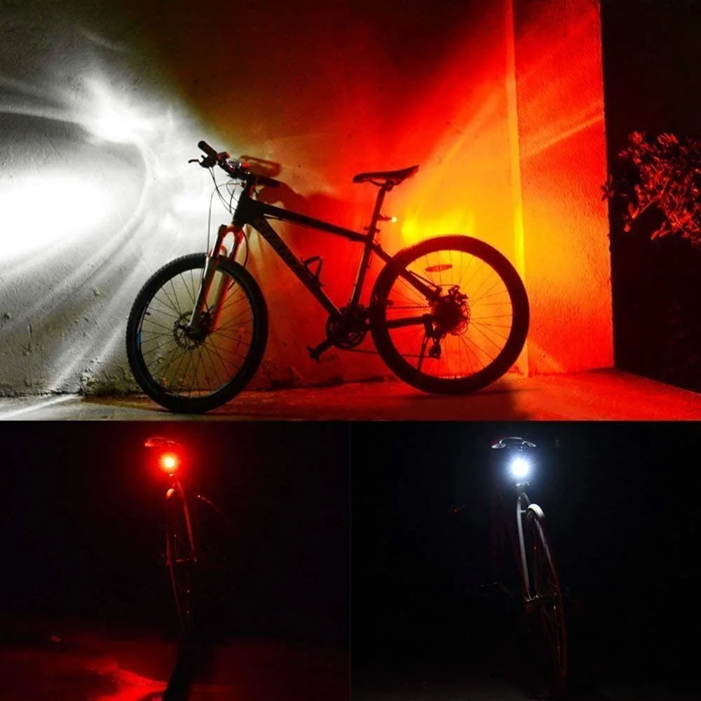 Multifunction Best Seller USB Rechargeable Free Rear Bicycle Light LED Bike Light Set