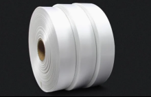 30mm Polyester Plain White Woven Edge Satin Ribbons For Washcare Printing