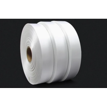 30mm Polyester Plain White Woven Edge Satin Ribbons For Washcare Printing