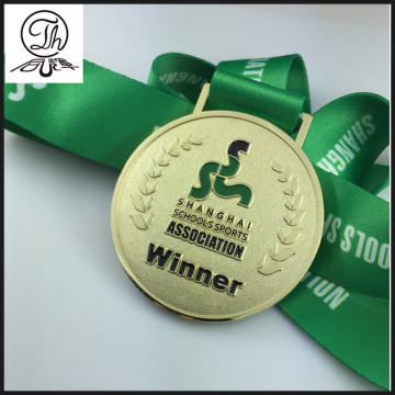 Promotional custom silver enamel athlete sports medal