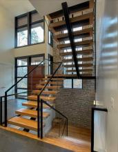 MS2025 Sky-High Sleek MONO Steel-Wood Staircase