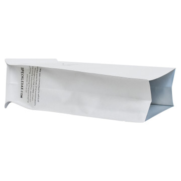 Bolsa de papel kraft branco com impressão personalizada para café