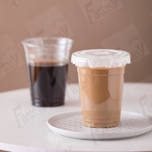 clear juice cold drinking plastic cup with lid