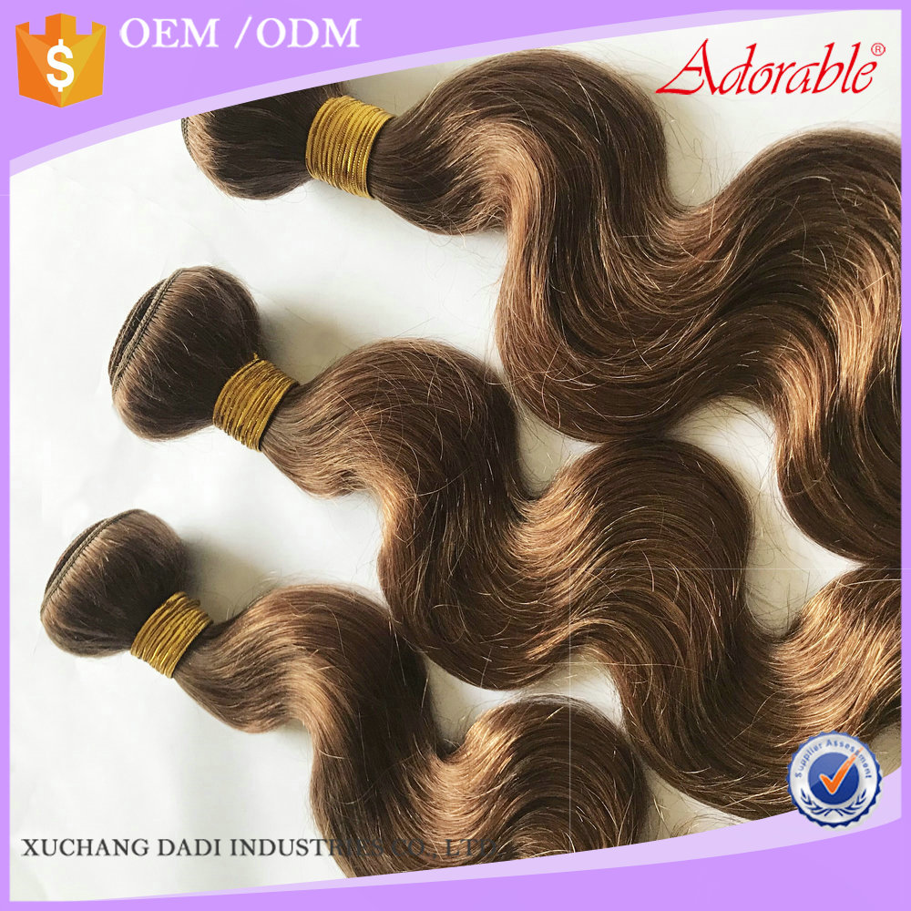 double weft no tangle soft and smooth raw virgin  sew in hair extension body wave mink brazilian human hair color 30