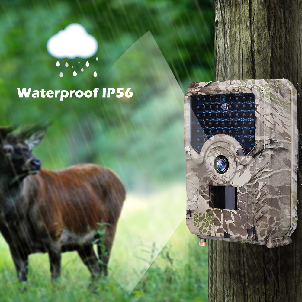 Hunting Camera Hunting Trail Camera Waterproof 12MP 1080P Game Hunting Scouting Cam with 3 Infrared Sensors for Wildlife