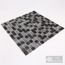 Gray glass mosaic used to decorate the bathroom