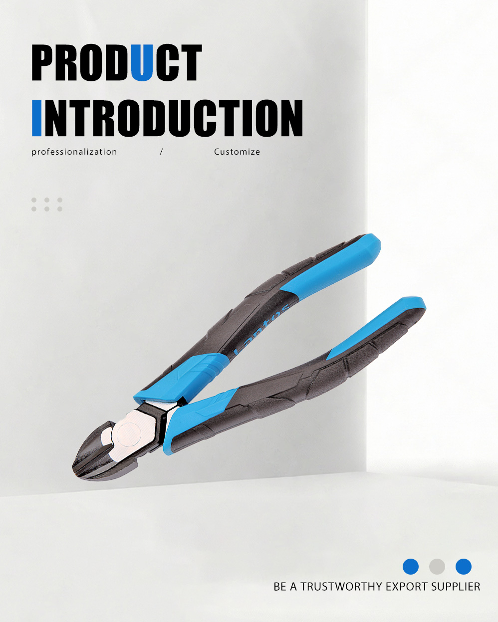 انبردست برش مورب افست (فک فلوت) Offset Diagonal Cutting Pliers (Fluted Jaw)