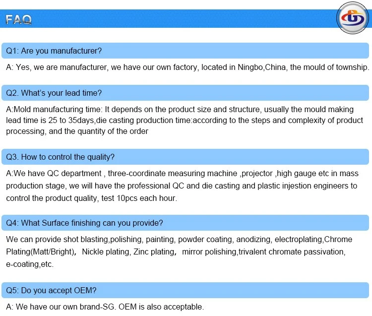 OEM ADC12 A380 A360 Alloy Garden Lamp Parts Die Casting