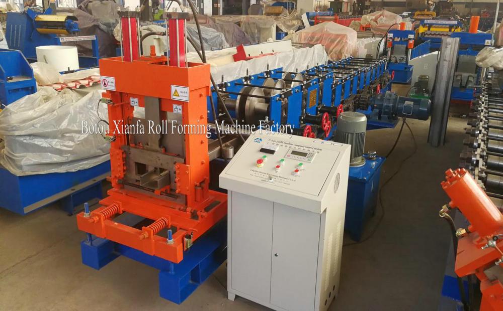 Automatic 80-100 c purlin roll forming machine