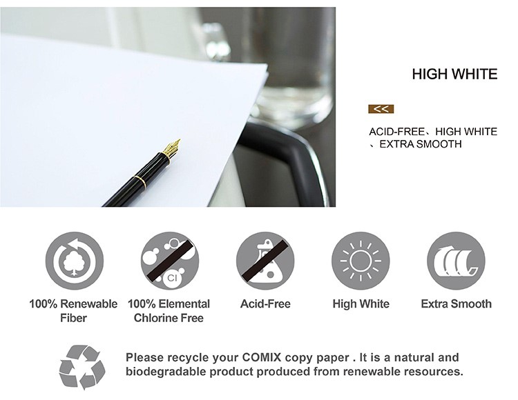 Letter Size 75gsm copypaper 500 sheets High White